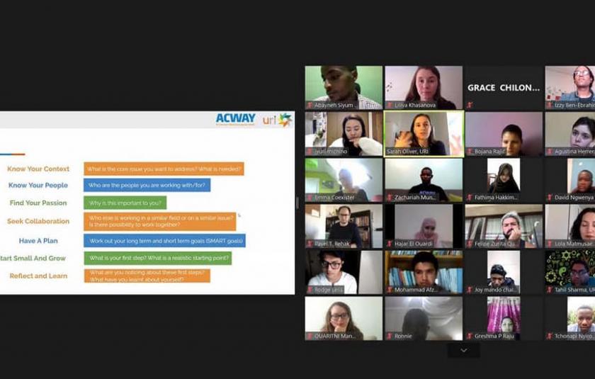 Photo: Screenshot of Zoom participants in URI workshop