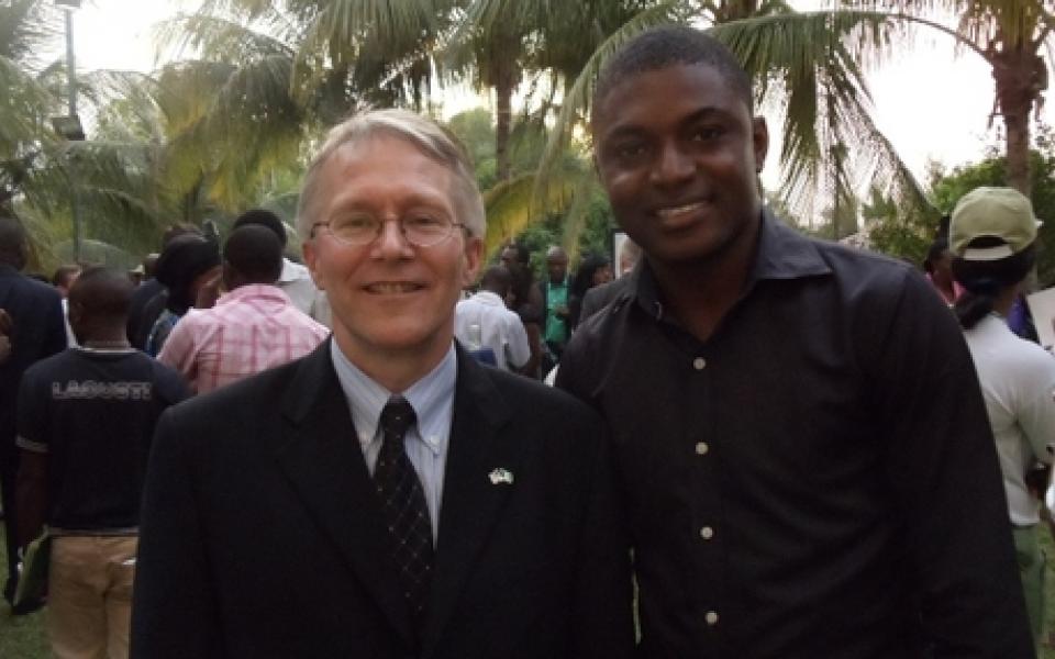 Ogaga with a US ambassador to Nigeria  