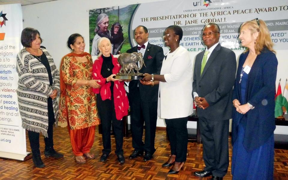 Dr. Jane Goodall Receives Africa Peace Award From URI-Africa