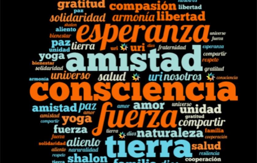 Photo: sigh with words of hope choosen by URI Latin America & Caribbean many words of hope and love
