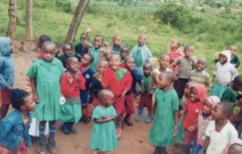 Photo: children gather at school