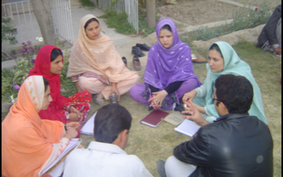 a group sitting in a circle 