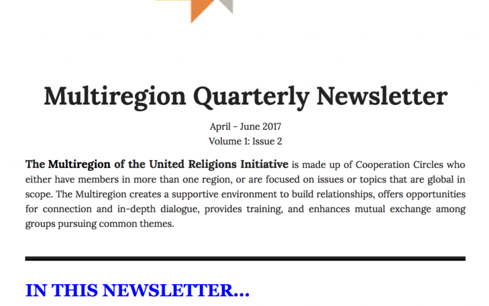 URI Multiregion quarterly newsletter flyer