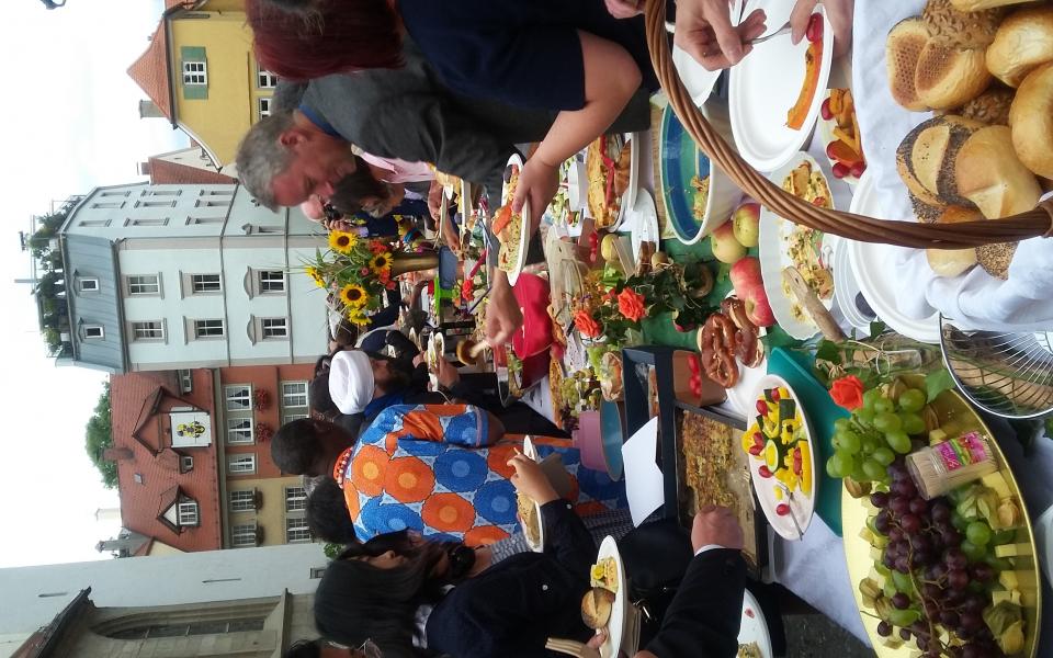 A meal prepared by people from Lindau for RfP participants