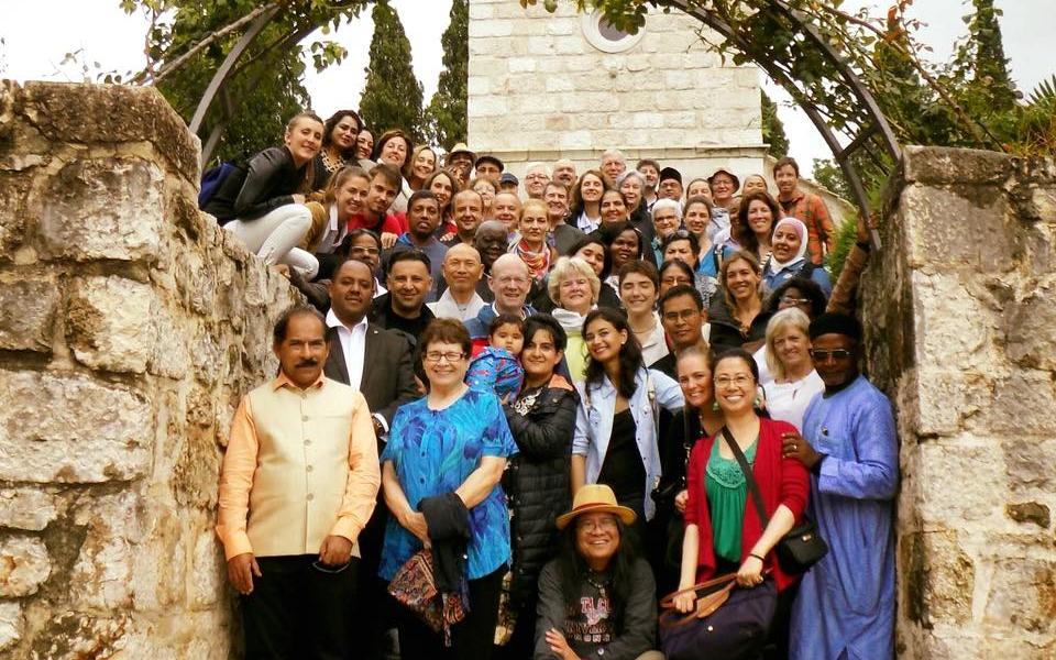 Photo: group picture of URI members outside Christian Orthodox Monastery